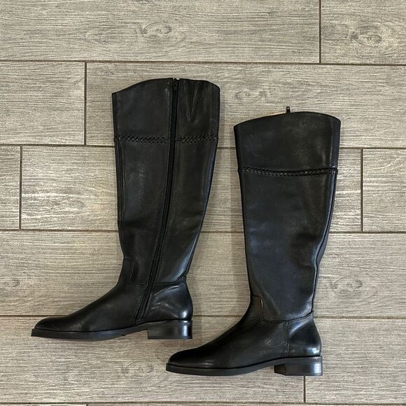 Jack Rogers Adaline Black Leather Riding Boots New! - Picture 8 of 14